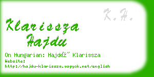 klarissza hajdu business card